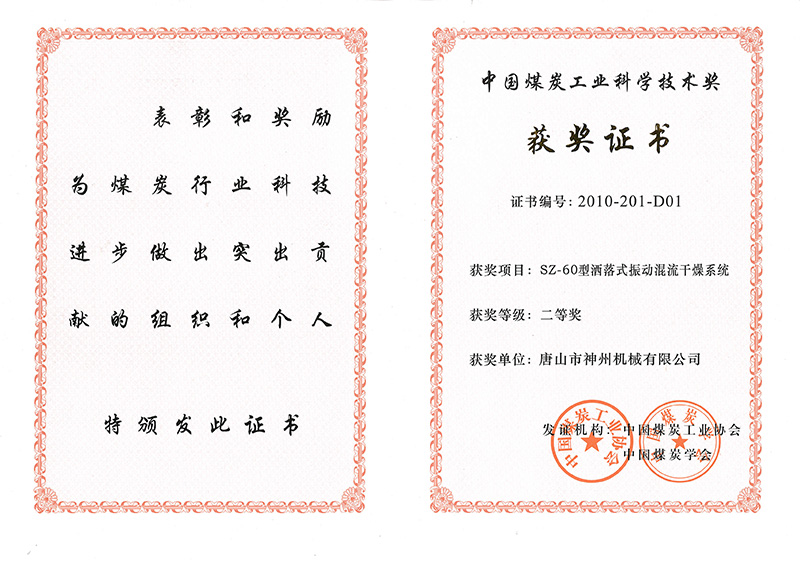 中國煤炭工業(yè)科學技術二等獎